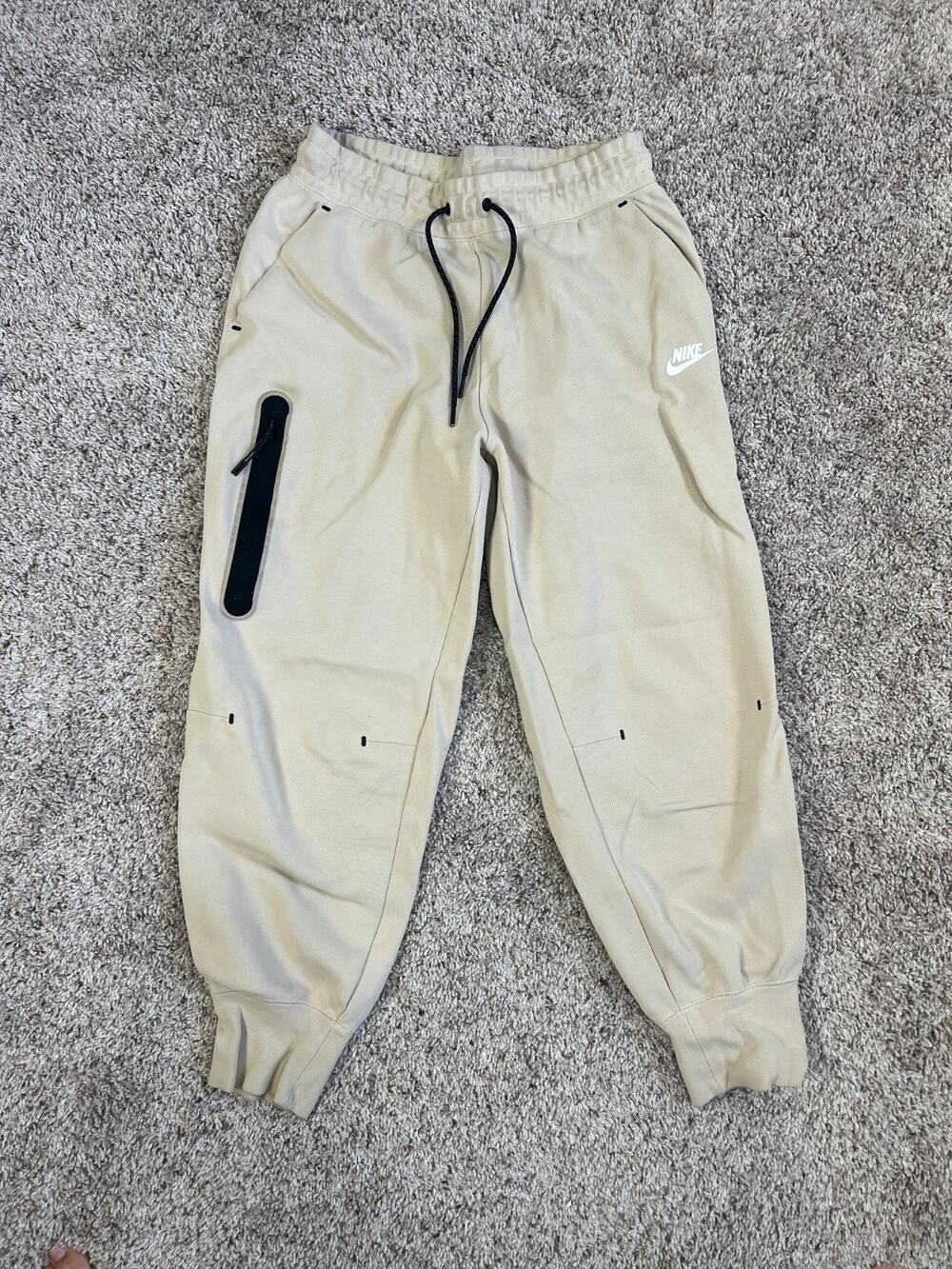 Nike Tech Fleece Pants Youth Medium Beige Sportswear Jogger